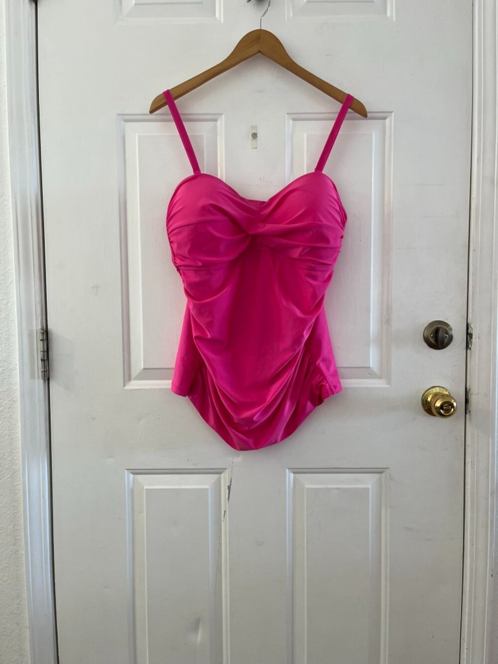 Relleciga  Woman's Plus-size Pink Summer Beach Tankini Top SZ XXL
